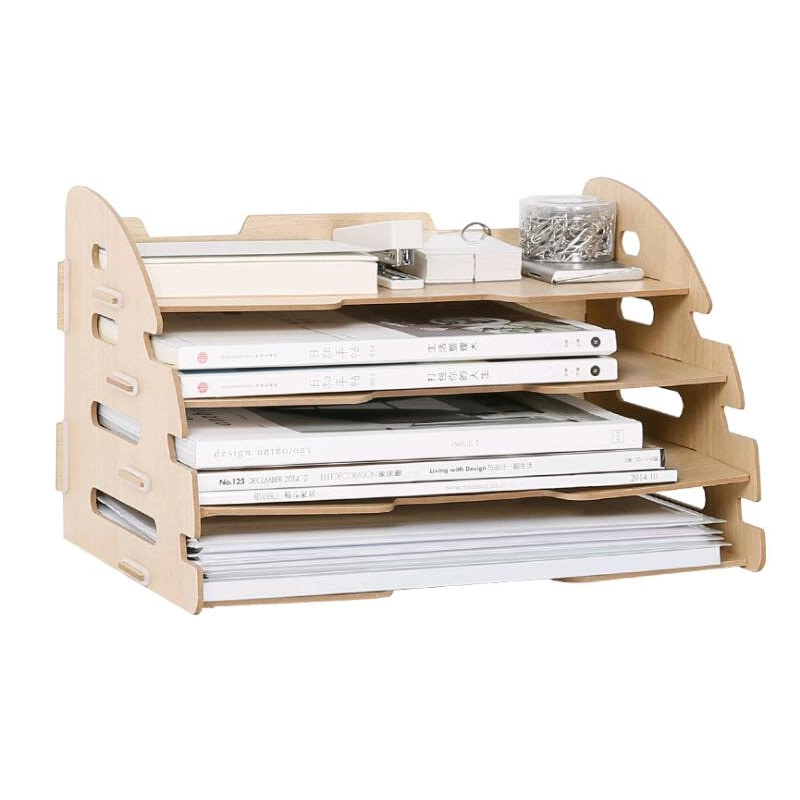 Wooden 4 Layers Office Document Tray at Tidy Desk Shop